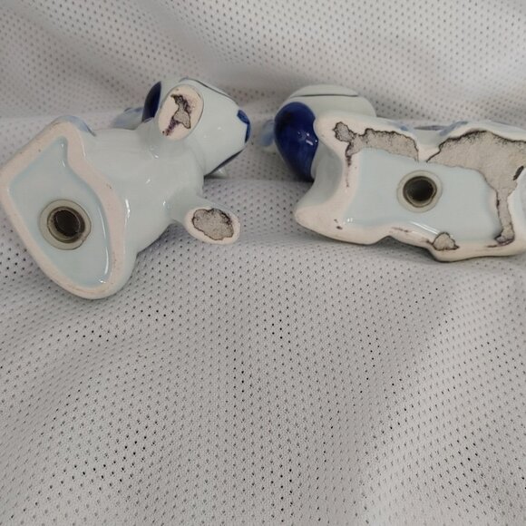 Vintage Enesco Ceramic Blue and White Cow Figurines - Picture 3 of 9